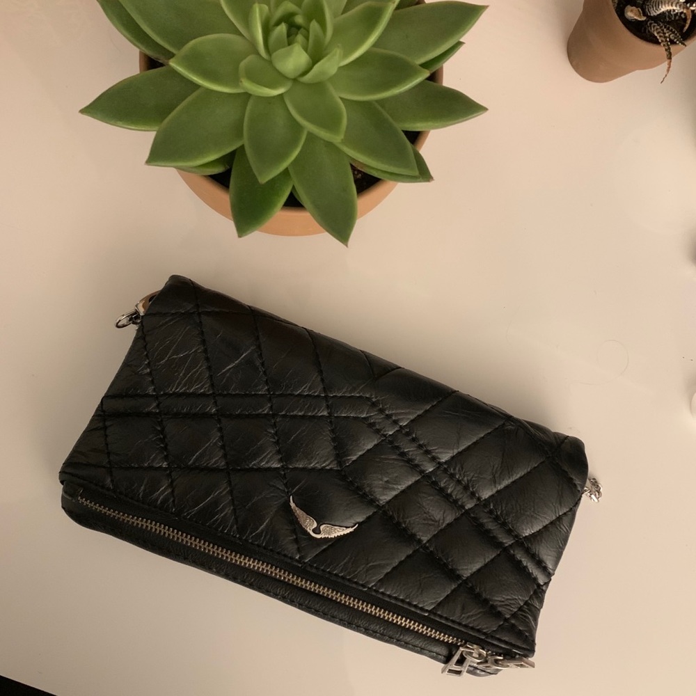 zadig and voltaire rocky bag black quilted leather